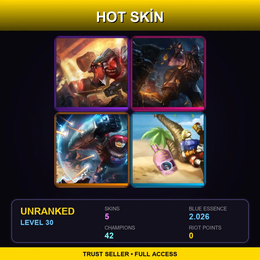LAS | Lv30 | Unranked | 5 Skin | 42 Champ — Surfer Singed