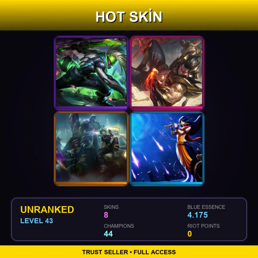 JP | Lv43 | Unranked | 8 Skin | 44 Champ