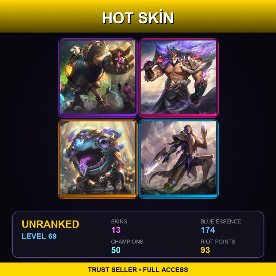 LAS | Lv69 | Unranked | 13 Skin | 50 Champ