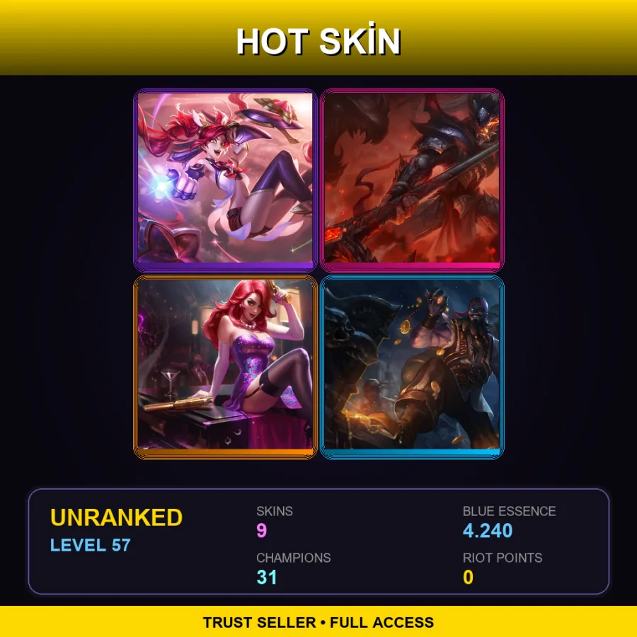 TR | Lv57 | Unranked | 9 Skin | 31 Champ
