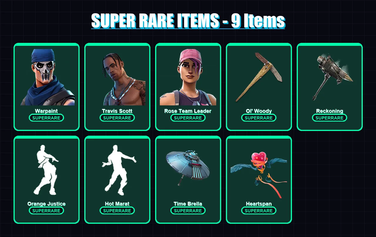 [PS4/PS5/XBOX/PC] | Warpaint | Travis Scott | Rose Team Leader | Lynx | Rox | 100 skin | 132 pickaxe | 119 emote | 137 glider | Lv1961