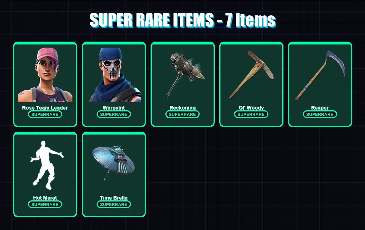 [PC/PSN] | Rose Team Leader | Warpaint | The Prisoner | Hybrid | Leviathan | 159 skin | 137 pickaxe | 111 emote | 111 glider | Lv1132