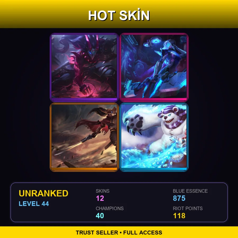 EUW | Lv44 | Unranked | 12 Skin | 40 Champ