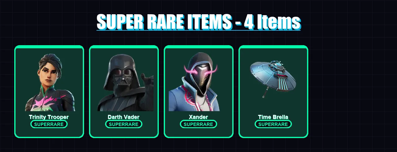 [PC/XBOX] | Trinity Trooper | Darth Vader | Xander | Predator | Spectra Knight | 151 skin | 210 pickaxe | 128 emote | 149 glider | Lv2211 — Fortnite account