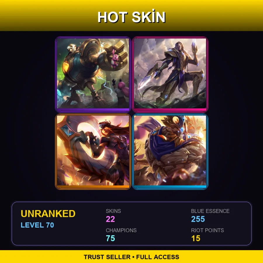 BR | Lv70 | Unranked | 22 Skin | 75 Champ