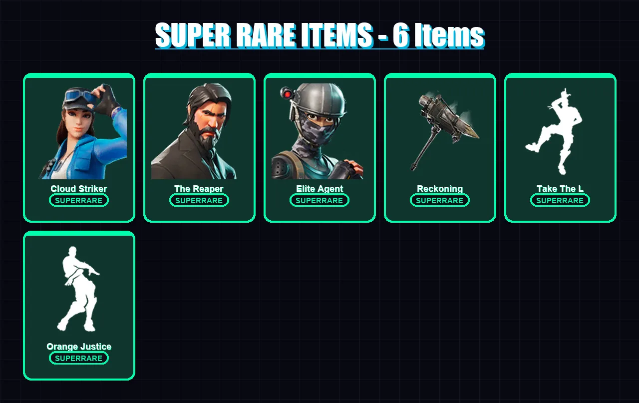 [PC/XBOX/PSN] | Cloud Striker | The Reaper | Elite Agent | Catalyst | Fate | 51 skin | 33 pickaxe | 51 emote | 41 glider | Lv466
