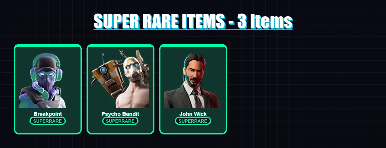 [PC/PSN] | Breakpoint | Psycho Bandit | John Wick | Sentinel | Rox | 75 skin | 61 pickaxe | 54 emote | 56 glider | Lv404
