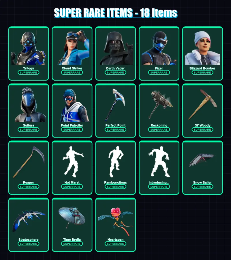 [PS4/PS5/XBOX/PC] | Trilogy | Cloud Striker | Darth Vader | Fixer | Blizzard Bomber | 208 skin | 251 pickaxe | 199 emote | 206 glider | Lv2969 — Fortnite account