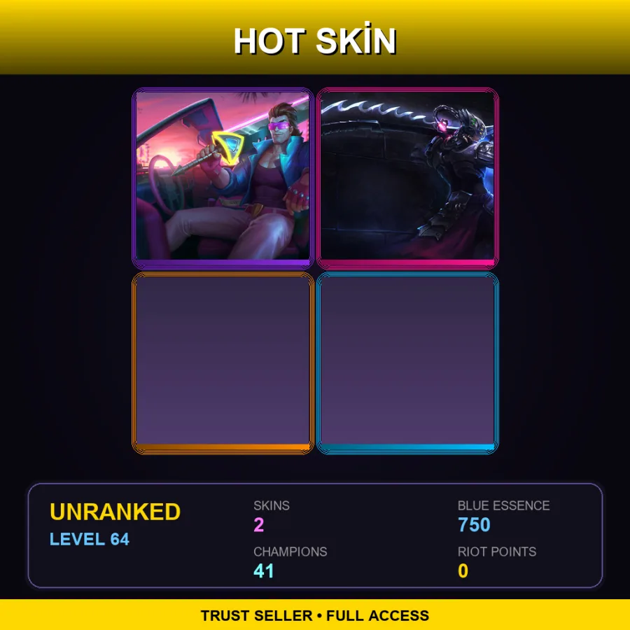 SG | Lv64 | Unranked | 2 Skin | 41 Champ