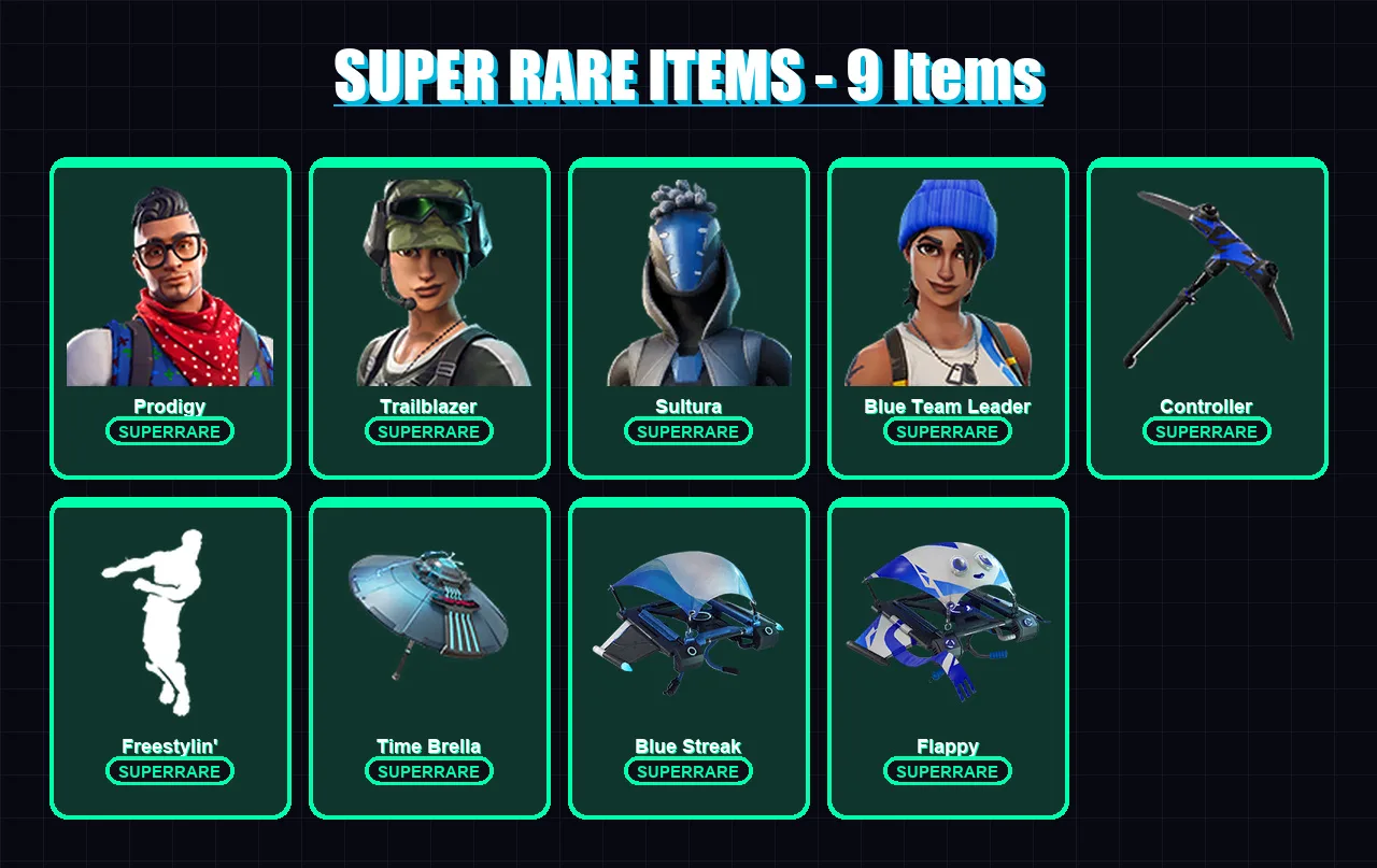 [PS4/PS5/XBOX/PC] | Prodigy | Trailblazer | Sultura | Blue Team Leader | Gear Specialist Maya | 18 skin | 34 pickaxe | 22 emote | 33 glider | Lv441 — Fortnite account