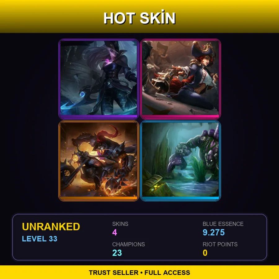 LAN | Lv33 | Unranked | 4 Skin | 23 Champ
