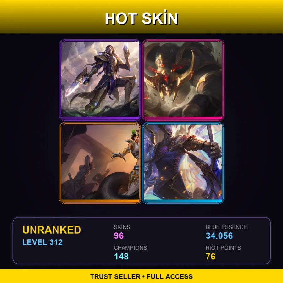 VN | Lv312 | Unranked | 96 Skin | 148 Champ — Conqueror Alistar