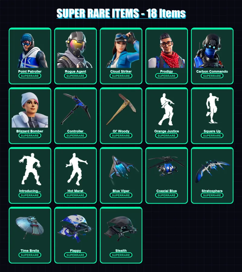 [PS4/PS5/XBOX/PC] | Point Patroller | Rogue Agent | Cloud Striker | 103 skin | Lv1672 — Fortnite account