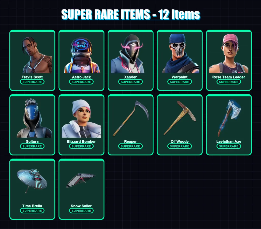 [PS4/PS5/XBOX/PC] | Travis Scott | Astro Jack | Xander | Warpaint | Rose Team Leader | 176 skin | 188 pickaxe | 150 emote | 159 glider | Lv2724 — Fortnite account