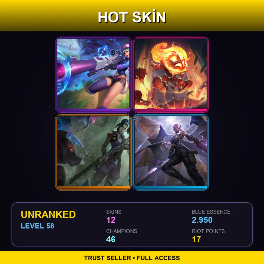 EUNE | Lv58 | Unranked | 12 Skin | 46 Champ — Ocean Song Nidalee