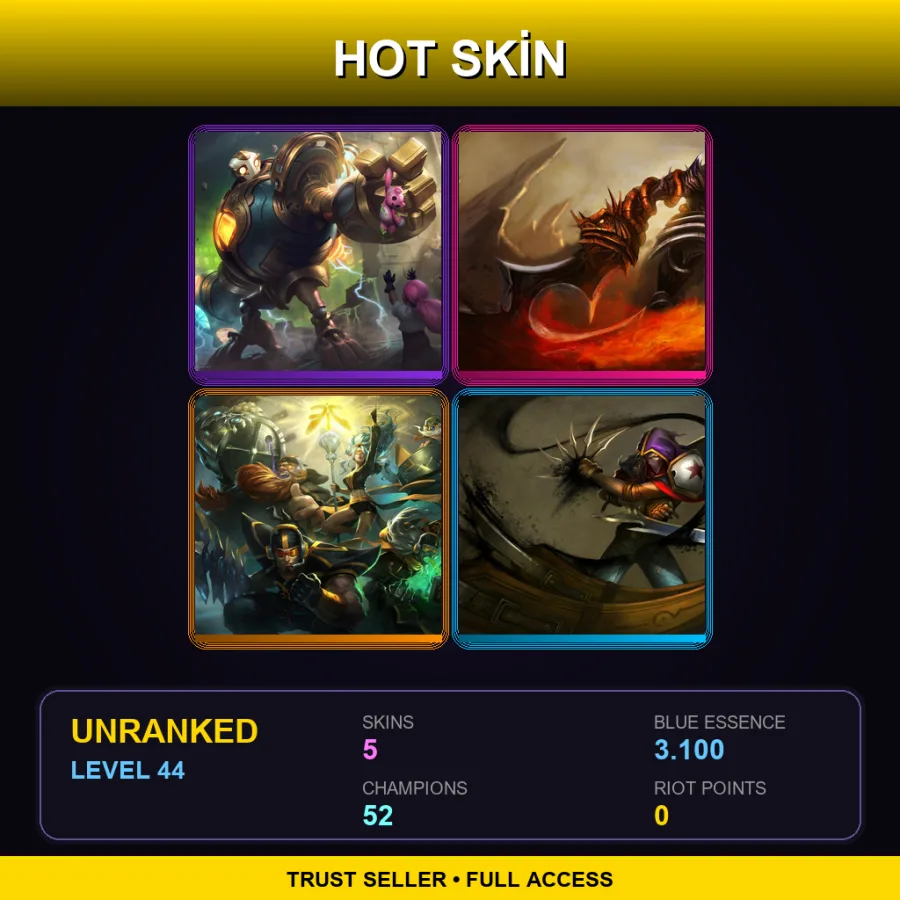LAS | Lv44 | Unranked | 5 Skin | 52 Champ