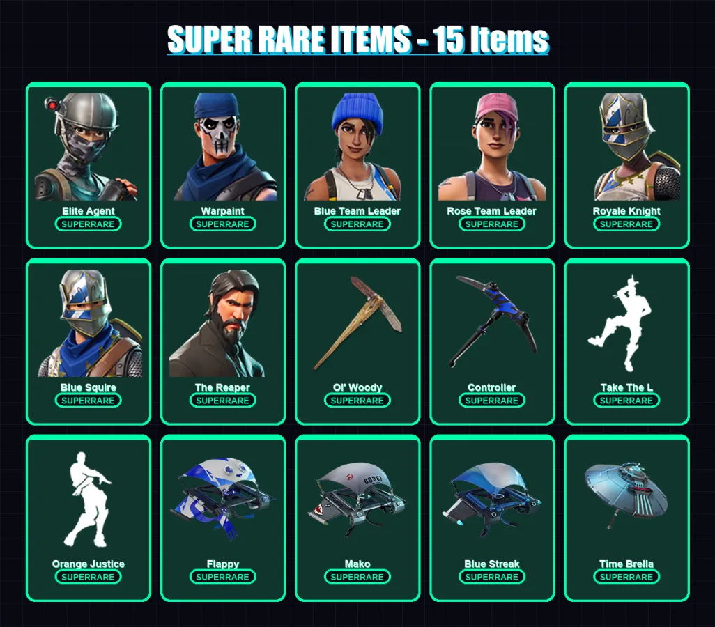 [PS4/PS5/XBOX/PC] | Elite Agent | Warpaint | Blue Team Leader | Rose Team Leader | Royale Knight | 61 skin | 67 pickaxe | 60 emote | 63 glider | Lv7 — Fortnite account