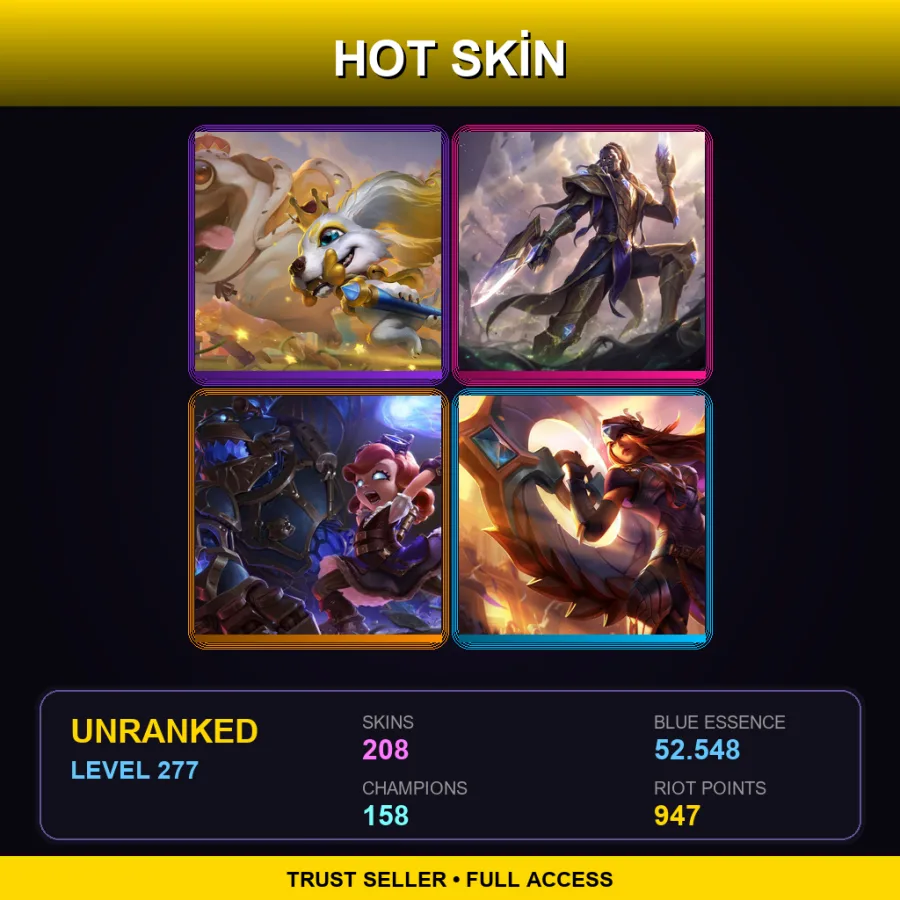 SG | Lv277 | Unranked | 208 Skin | 158 Champ — Conqueror Nautilus