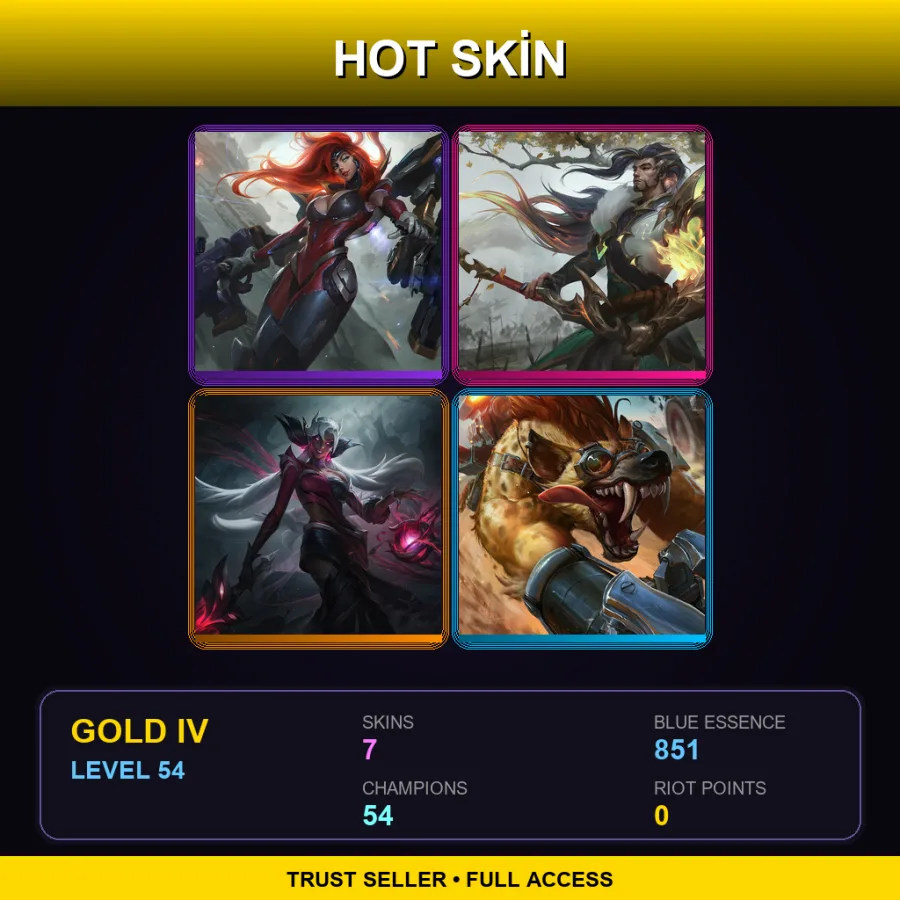 EUNE | Lv54 | Gold IV | 7 Skin | 54 Champ