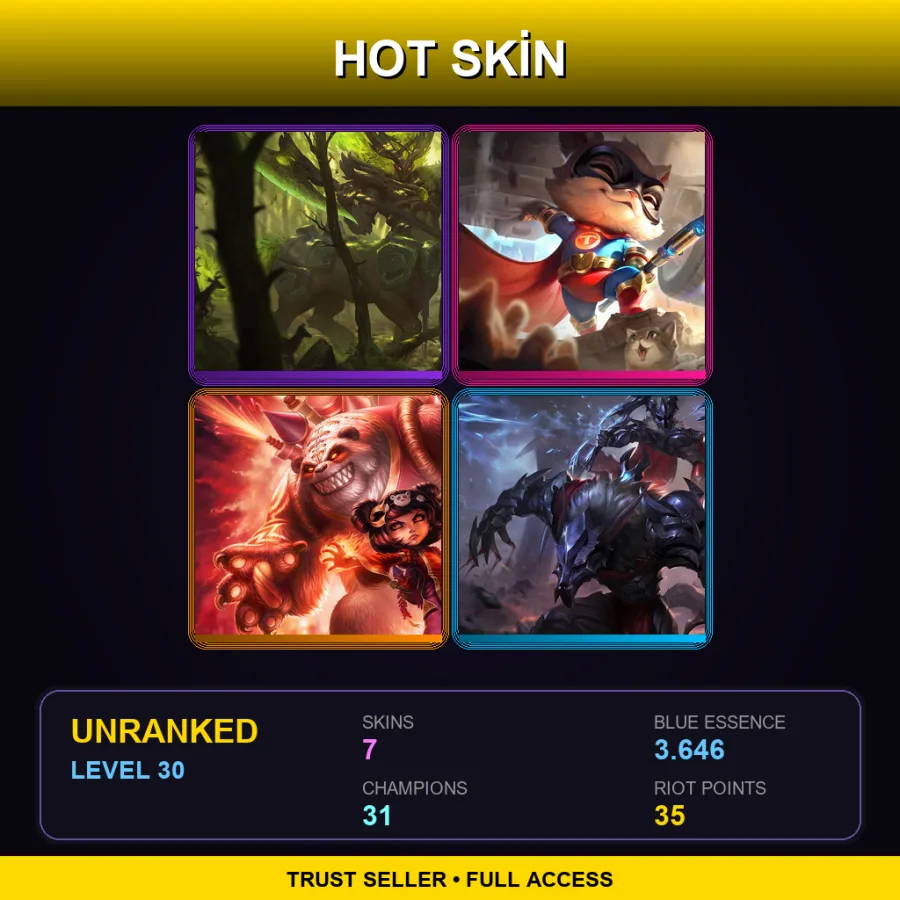 LAN | Lv30 | Unranked | 7 Skin | 31 Champ
