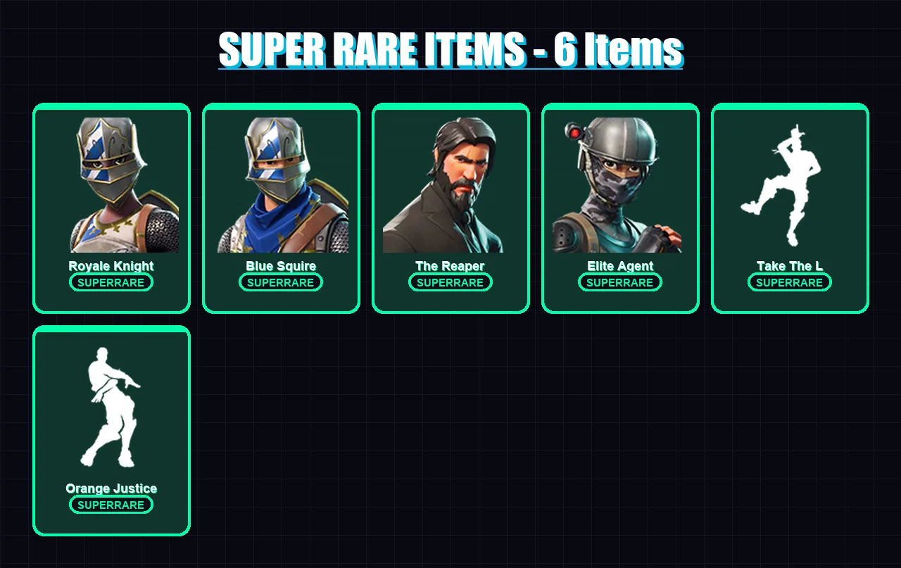 [PC/XBOX/PSN] | Royale Knight | Blue Squire | The Reaper | Elite Agent | Carbide | 11 skin | 8 pickaxe | 16 emote | 10 glider | Lv196