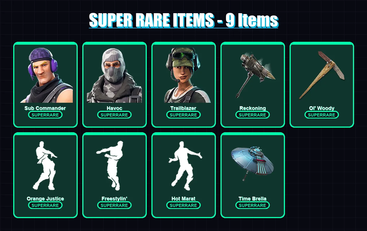 [PC/XBOX/PSN] | Sub Commander | Havoc | Trailblazer | Omegarok | All Might | 51 skin | 59 pickaxe | 63 emote | 52 glider | Lv1137