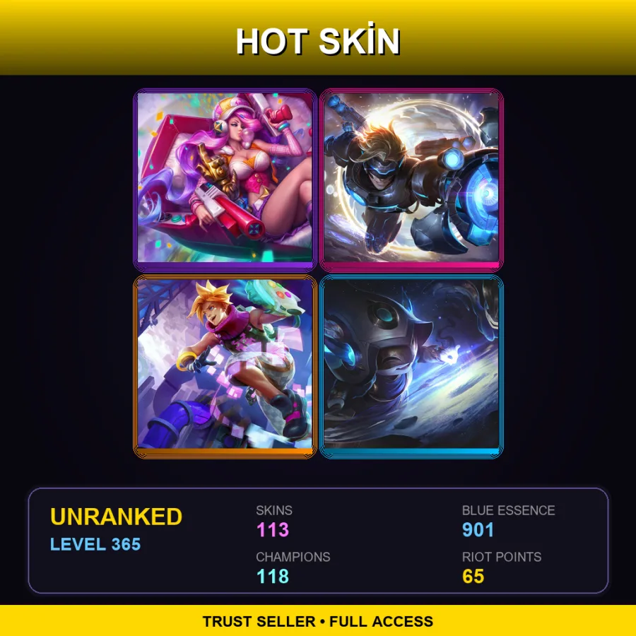 LAS | Lv365 | Unranked | 113 Skin | 118 Champ