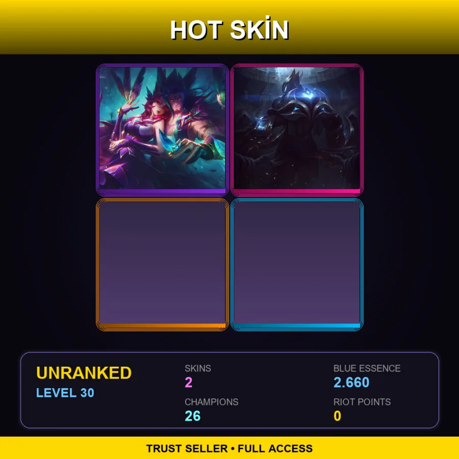 VN | Lv30 | Unranked | 2 Skin | 26 Champ
