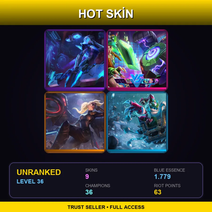 BR | Lv36 | Unranked | 9 Skin | 36 Champ