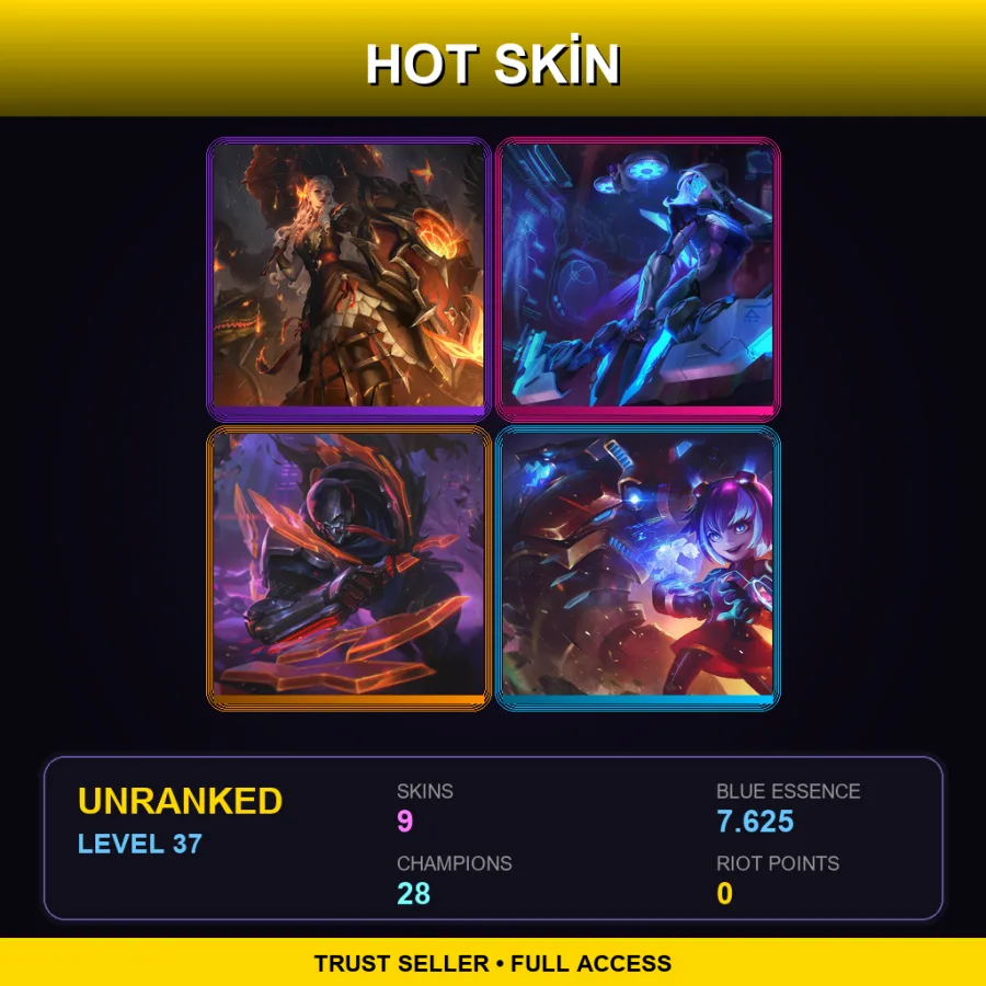 LAN | Lv37 | Unranked | 9 Skin | 28 Champ — High Noon Leona