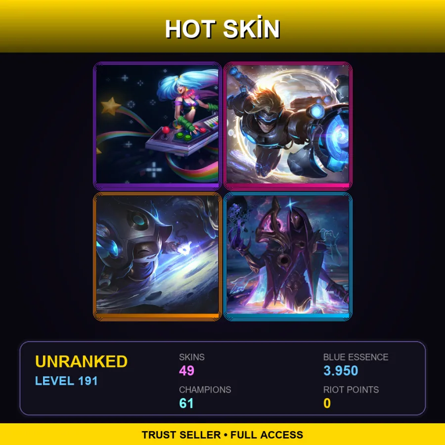 LAN | Lv191 | Unranked | 49 Skin | 61 Champ