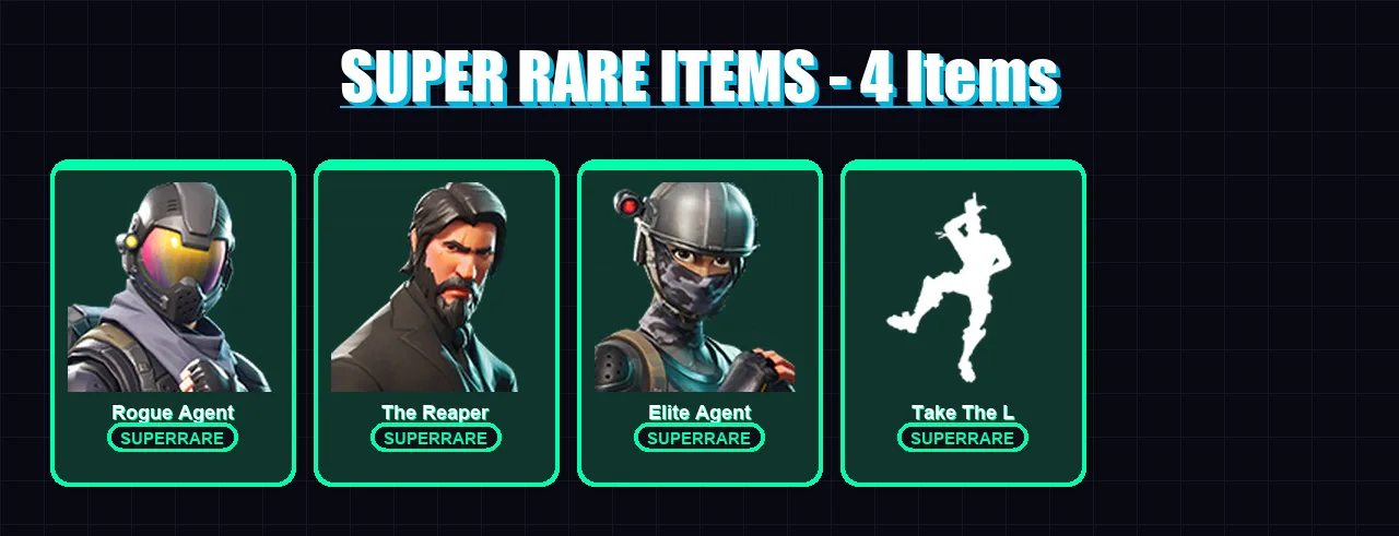 [PC/XBOX/PSN] | Rogue Agent | The Reaper | Elite Agent | Dark Voyager | Carbide | 20 skin | 15 pickaxe | 33 emote | 19 glider | Lv250