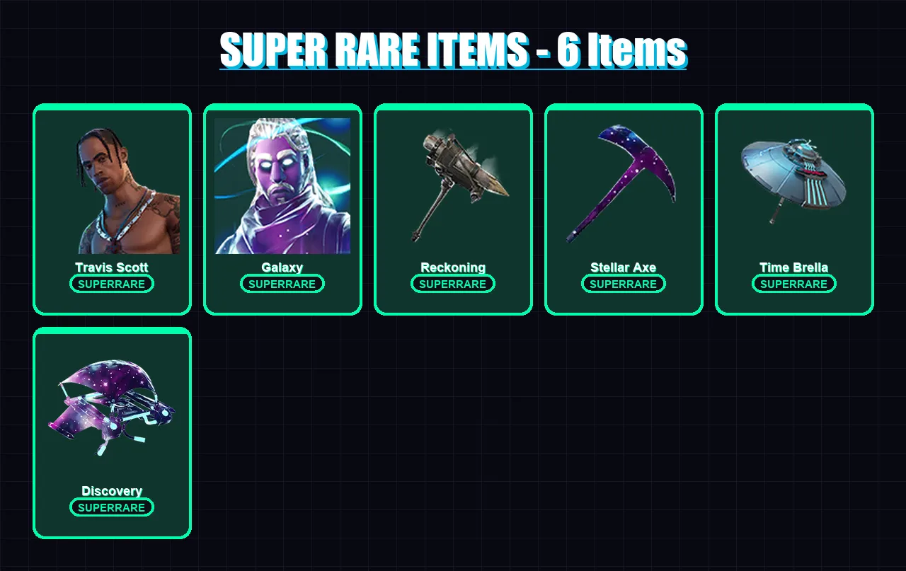 [PC/PSN] | Travis Scott | Galaxy | The Prisoner | Catalyst | Wukong | 66 skin | 55 pickaxe | 63 emote | 63 glider | Lv843