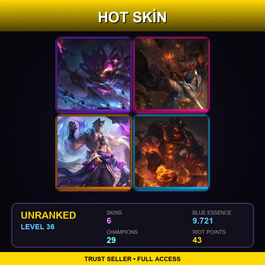 VN | Lv36 | Unranked | 6 Skin | 29 Champ