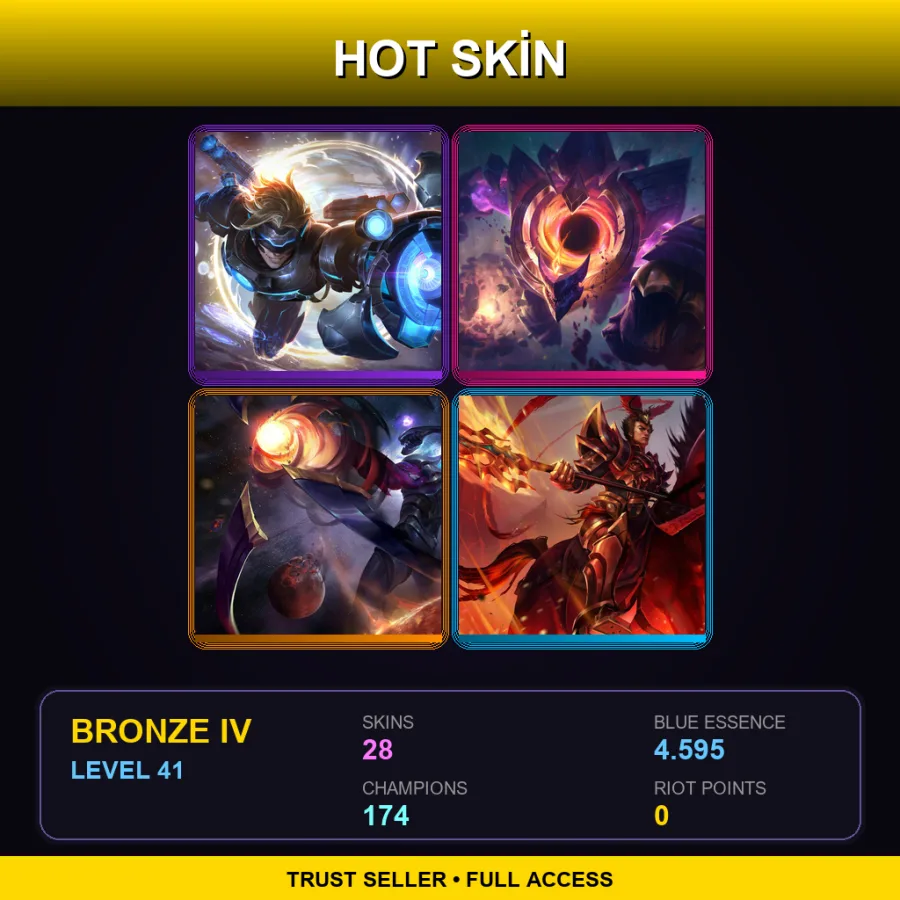 VN | Lv41 | Bronze IV | 28 Skin | 174 Champ — LoL account