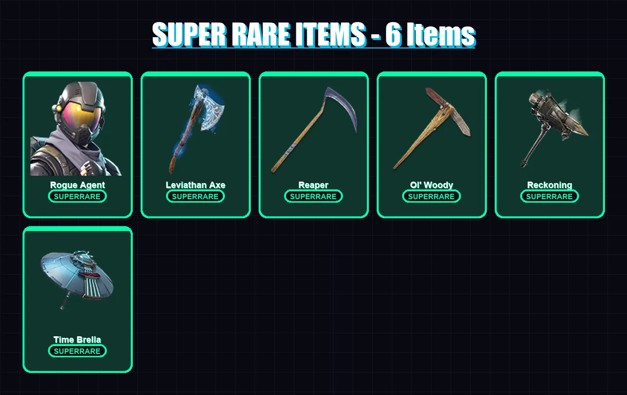 [PC] | Rogue Agent | Blackheart | Son Goku | Fade | Eternal Knight | 170 skin | 170 pickaxe | 135 emote | 147 glider | Lv1871