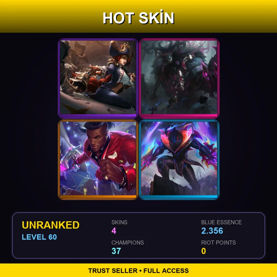 EUNE | Lv60 | Unranked | 4 Skin | 37 Champ