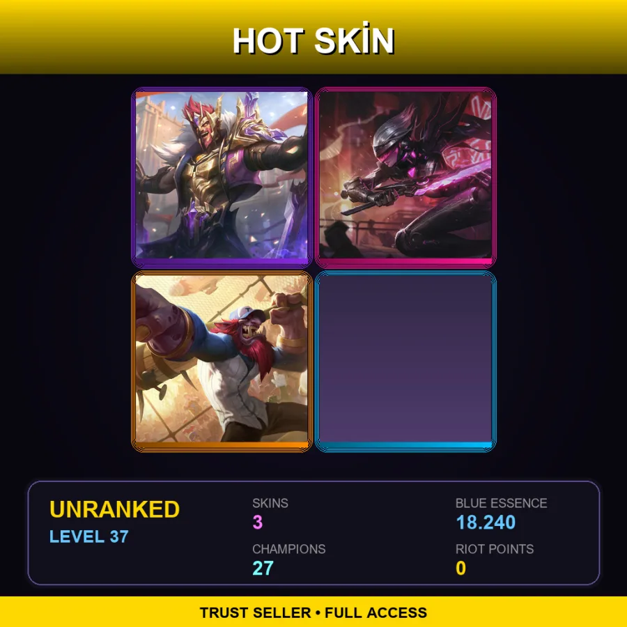 EUW | Lv37 | Unranked | 3 Skin | 27 Champ — Project Fiora