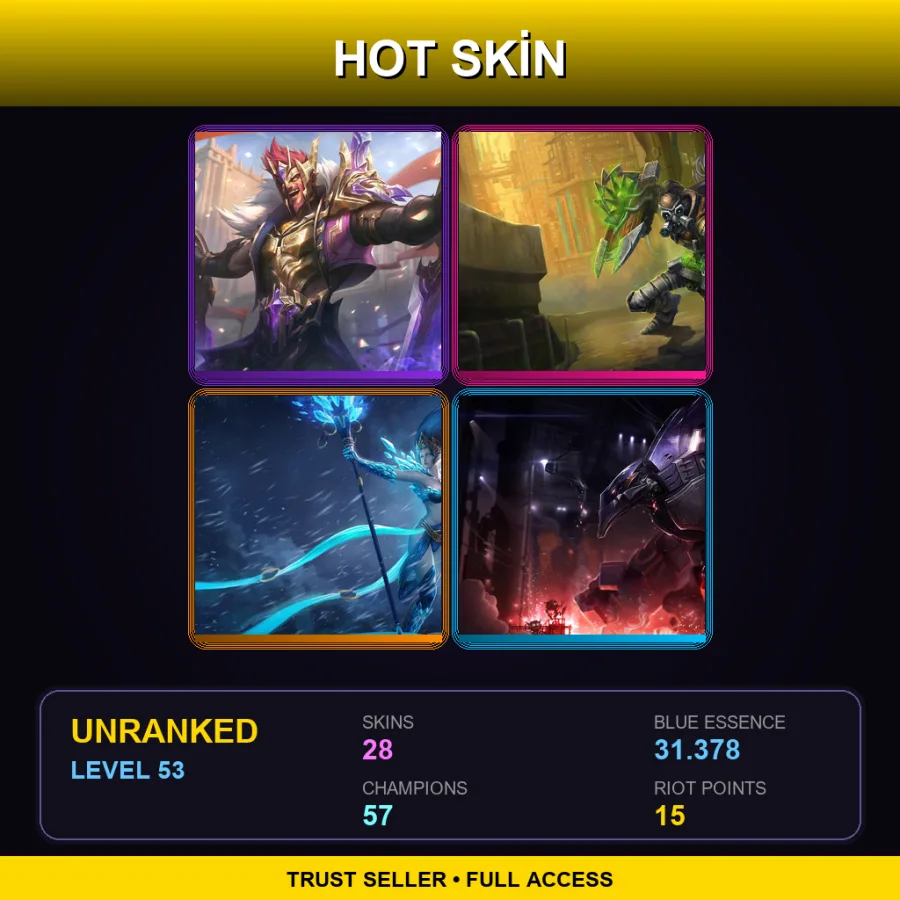 EUW | Lv53 | Unranked | 28 Skin | 57 Champ
