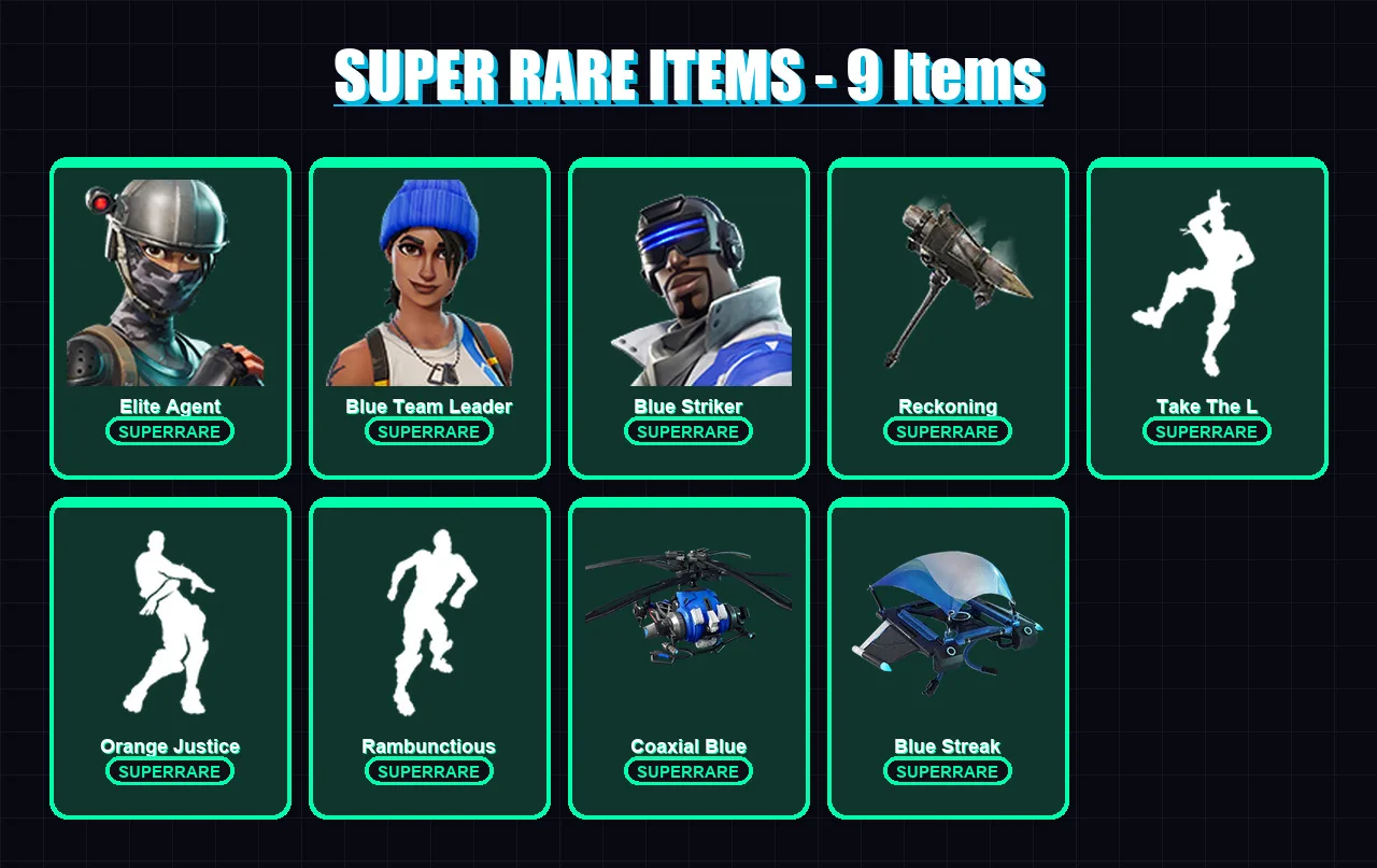 [PC/XBOX/PSN] | Elite Agent | Blue Team Leader | Blue Striker | Dark Voyager | Calamity | 20 skin | 12 pickaxe | 17 emote | 19 glider | Lv193