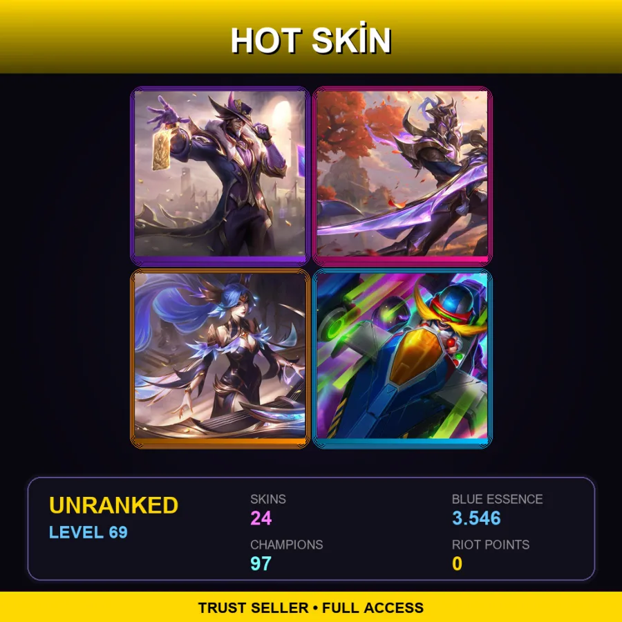 VN | Lv69 | Unranked | 24 Skin | 97 Champ — Grey Warwick