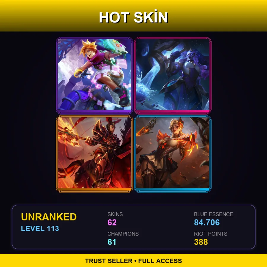 LAS | Lv113 | Unranked | 62 Skin | 61 Champ