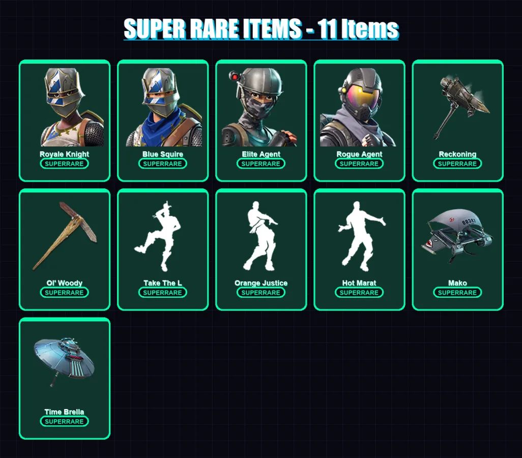 [PC] | Royale Knight | Blue Squire | Elite Agent | Rogue Agent | Kymera | 106 skin | 109 pickaxe | 87 emote | 108 glider | Lv1525 — Fortnite account