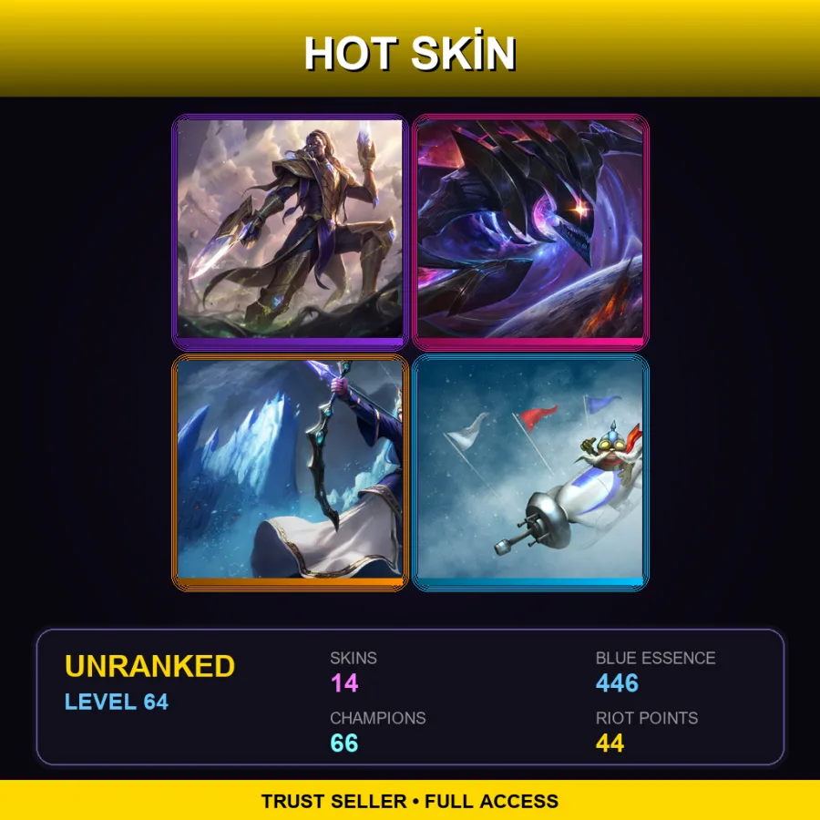 SG | Lv64 | Unranked | 14 Skin | 66 Champ — LoL account
