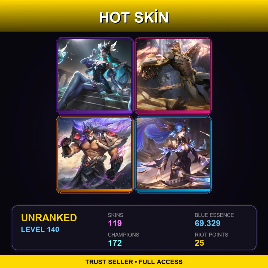 SG | Lv140 | Unranked | 119 Skin | 172 Champ — Transcended Kayle