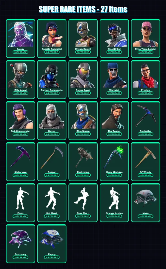 [PS4/PS5/XBOX/PC] | Galaxy | Sparkle Specialist | Royale Knight | 200 skin | Lv1180
