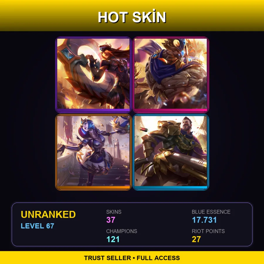 SG | Lv67 | Unranked | 37 Skin | 121 Champ