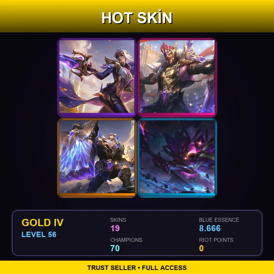 BR | Lv56 | Gold IV | 19 Skin | 70 Champ