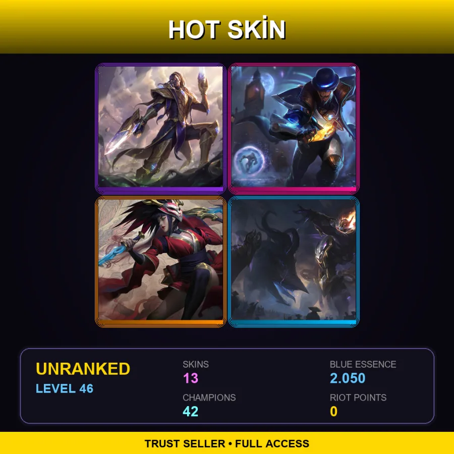 EUW | Lv46 | Unranked | 13 Skin | 42 Champ