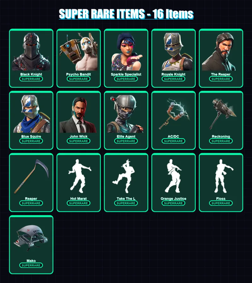 [PC/XBOX] | Black Knight | Psycho Bandit | Sparkle Specialist | Royale Knight | The Reaper | 133 skin | 133 pickaxe | 123 emote | 125 glider | Lv187